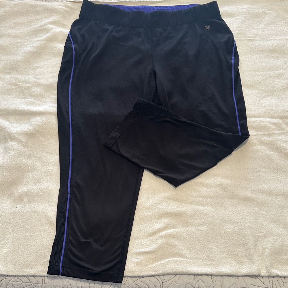 Tangerine Black Leggings with Purple Accents